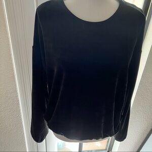 Black velvet French laundry sport pull over